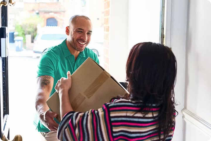 Clutter delivering items back to a customer
